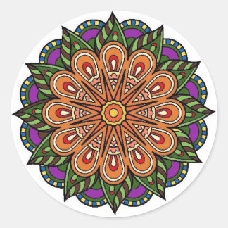 mandala plant ronde sticker