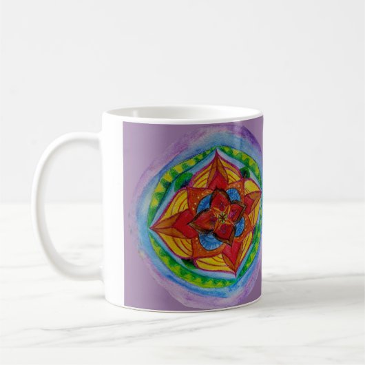 Mandala Potcil Tekening Wit 11 oz Klassieke Mok (Links)