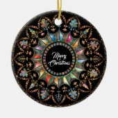 Mandala, prettige kerst keramisch ornament (Voorkant)