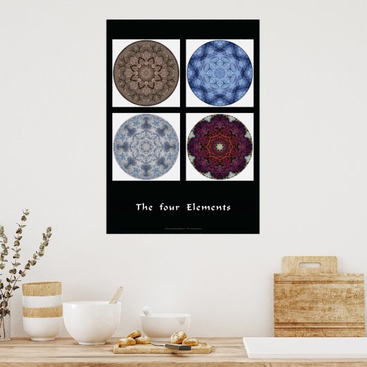 Mandala print - "De vier elementen" (Keuken)