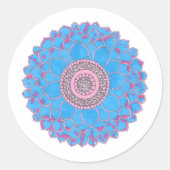 Mandala Print Ronde Sticker (Voorkant)