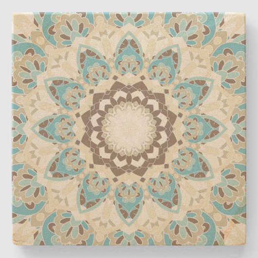 Mandala Print Stone Onderzetter (Voorkant)