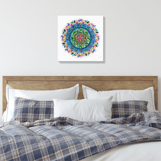 Mandala Prisma Canvas Afdruk (Insitu (Slaapkamer))