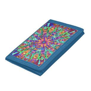 Mandala Psychedelic Trippy Hippie Color Splash Drievoud Portemonnee