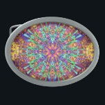 Mandala Psychedelic Trippy Hippie Color Splash Gesp<br><div class="desc">Een mandala (Sanskriet voor "cirkel") is een artistieke weergave van een hogere en diepere betekenis,  gegeven als een geometrisch symbool dat wordt gebruikt in spiritueel,  emotioneel of psychologisch werk om je aandacht te richten</div>