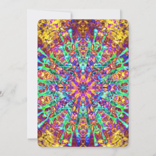 Mandala Psychedelic Trippy Hippie Color Splash Kaart (Voorkant)