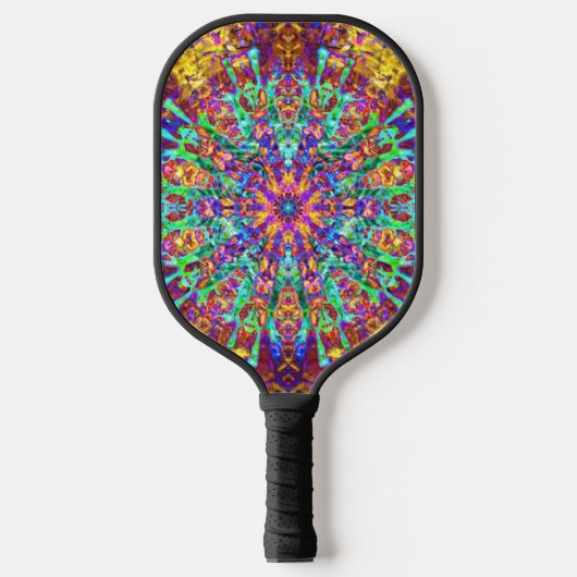 Mandala Psychedelic Trippy Hippie Color Splash Pickleball Paddle (Voorkant)