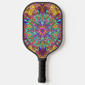 Mandala Psychedelic Trippy Hippie Color Splash Pickleball Paddle (Achterkant)