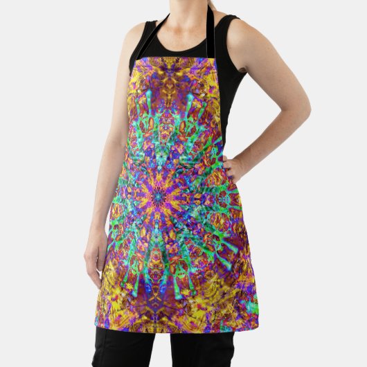 Mandala Psychedelic Trippy Hippie Color Splash Schort (Insitu)