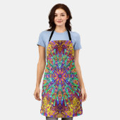 Mandala Psychedelic Trippy Hippie Color Splash Schort (Gedragen)