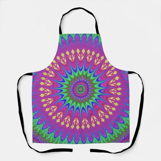 Mandala Psychedelic Trippy Retro Hippie Schort (Voorkant)