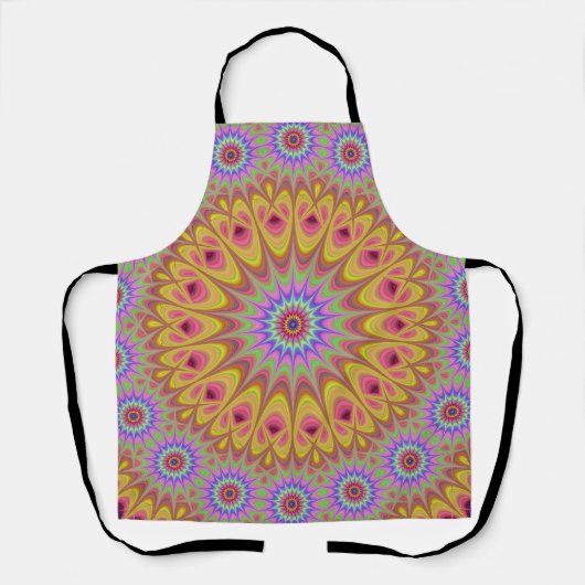 Mandala Psychedelic Trippy Retro Hippie Schort (Voorkant)