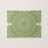 Mandala Puzzle in Green/Yellow Legpuzzel (Horizontaal)
