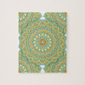 Mandala Puzzle in Green/Yellow Legpuzzel (Verticaal)