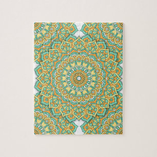 Mandala Puzzle in Green/Yellow Legpuzzel