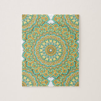 Mandala Puzzle in Green/Yellow Legpuzzel