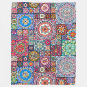Mandala Quilt Pattern Fleece Deken