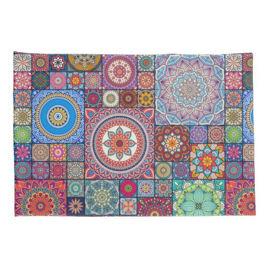 Mandala Quilt Pattern Kussensloop (Achterkant-Rechts)