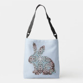 Mandala Rabbit Chocolate and Blues Canvas tas (Achterkant)