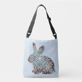 Mandala Rabbit Chocolate and Blues Canvas tas (Voorkant)