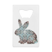 Mandala Rabbit Chocolate and Blues Creditkaart Flessenopener (Achterkant)