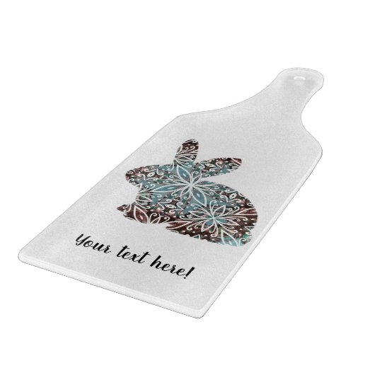 Mandala Rabbit Chocolate and Blues Cutting Board Snijplank (Hoek)