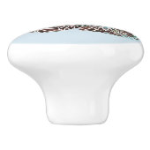 Mandala Rabbit Chocolate and Blues Keramische Knop (Zijkant)