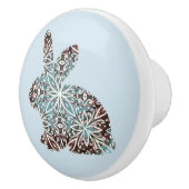Mandala Rabbit Chocolate and Blues Keramische Knop (Rechts)