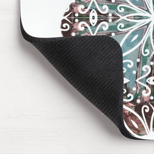 Mandala Rabbit Chocolate and Blues Muismat (Hoek)