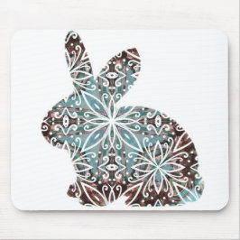Mandala Rabbit Chocolate and Blues Muismat