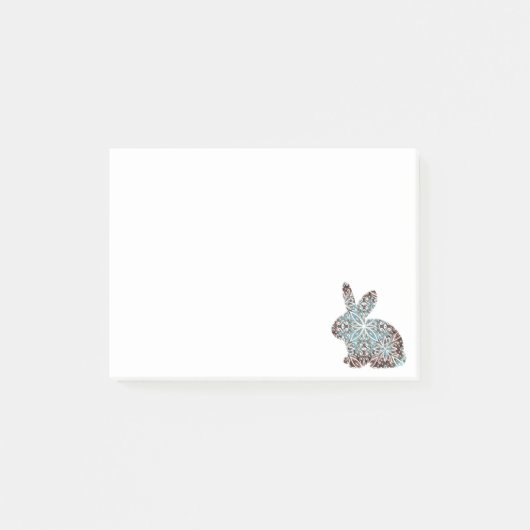 Mandala Rabbit Chocolate and Blues Post-it® Notes (Voorkant)