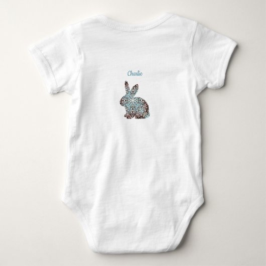 Mandala Rabbit Chocolate and Blues Romper (Achterkant)