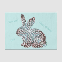 Mandala Rabbit Chocolate and Blues Tissue Paper Tissuepapier