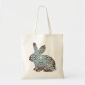 Mandala Rabbit Chocolate and Blues Tote Bag (Voorkant)