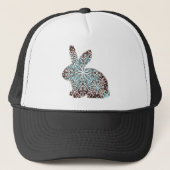 Mandala Rabbit Chocolate and Blues Trucker Pet (Voorkant)