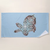 Mandala Rabbit Chocolate en Blues Beach Towel Strandlaken (Voorkant)