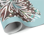Mandala Rabbit Chocolate en Blues Custom Wrapping Cadeaupapier (Rol Hoek)