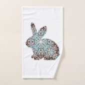 Mandala Rabbit Chocolate en Blues Towel Set Bad Handdoek (Handdoek)