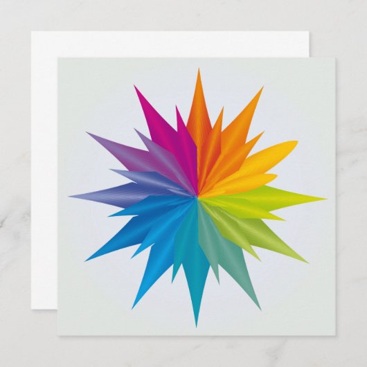 Mandala Rainbow Colors - Flower - Energy - Harmony Kaart (Voorkant / Achterkant)