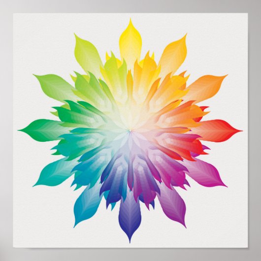 Mandala Rainbow Colors - Flower - Energy - Harmony Poster (Voorkant)