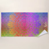 Mandala Rainbow Colors Strandlaken (Voorkant)