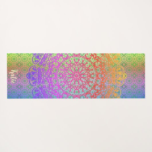 Mandala Rainbow Colors Yogamat (Achterkant (horizontaal))
