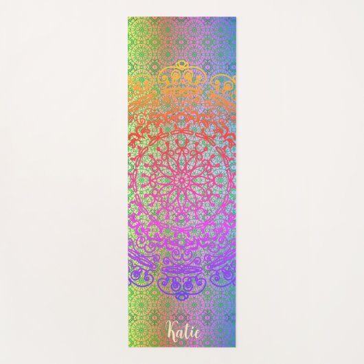Mandala Rainbow Colors Yogamat (Voorkant)