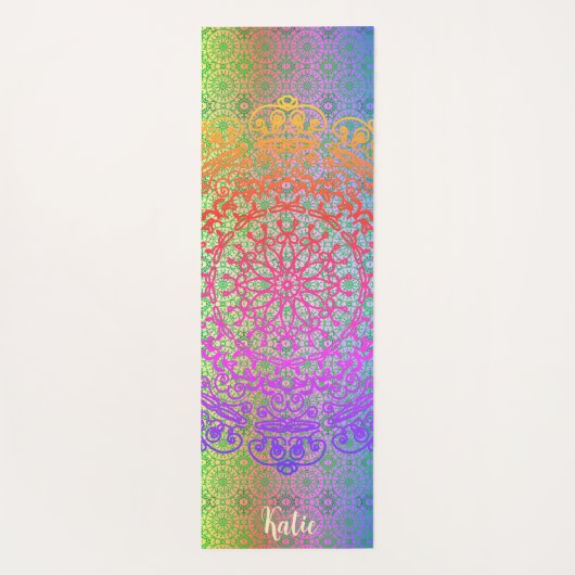 Mandala Rainbow Colors Yogamat (Achterkant)
