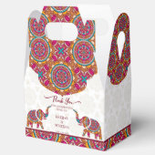 Mandala rangoli-olifantenbruiloft bedankdoosjes (Geopend)