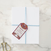 Mandala rangoli-olifantenbruiloft cadeaulabel (Met Touw)