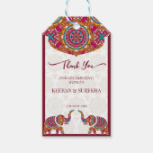 Mandala rangoli-olifantenbruiloft cadeaulabel (Voorkant)