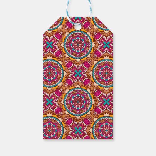 Mandala rangoli-olifantenbruiloft cadeaulabel (Achterkant)