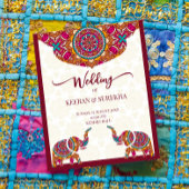 Mandala rangoli-olifantenbudget huwelijksuitnodigi