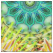 Mandala Rays Yellow Green + uw ideeën Stof (Close Up)